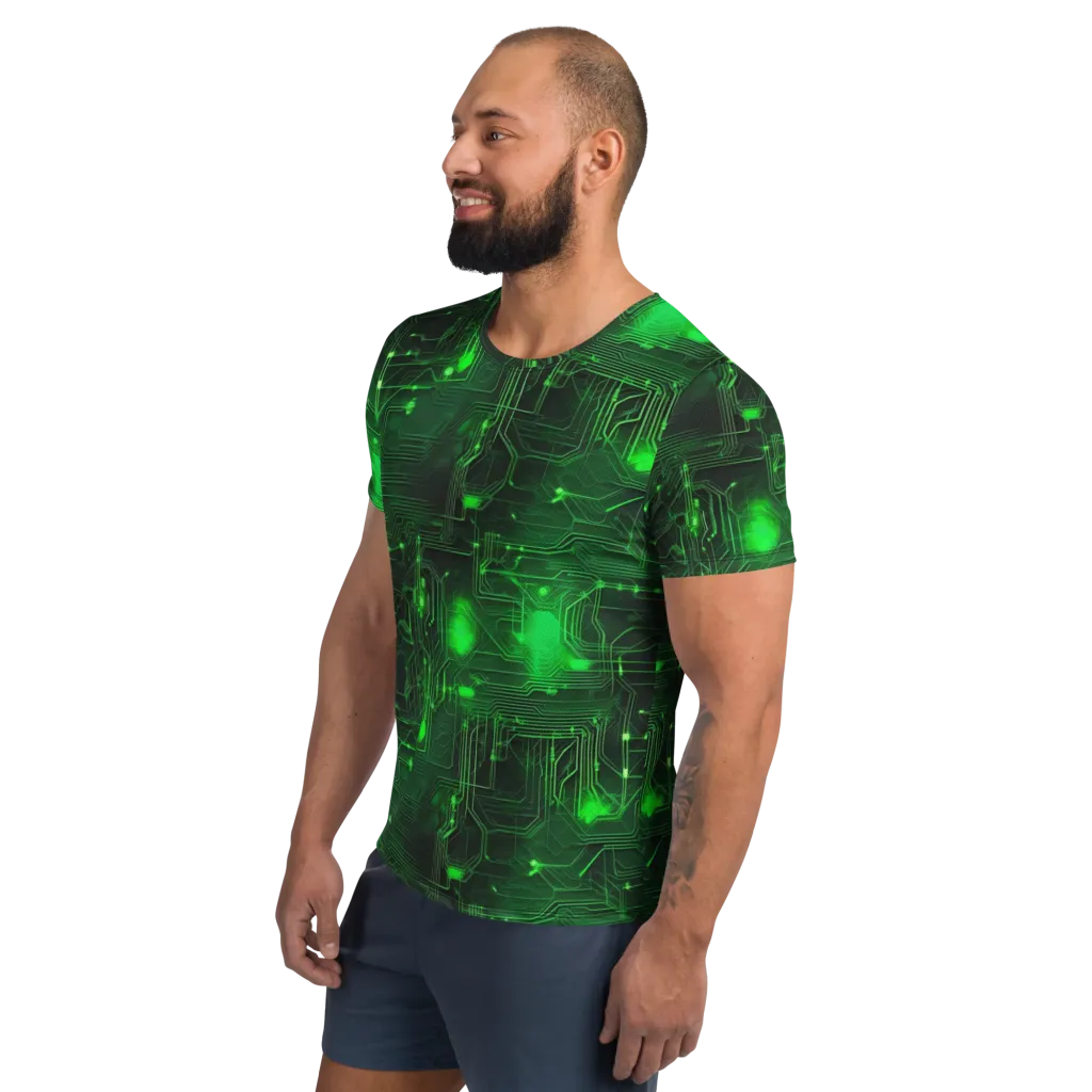 Silicon Moss on Men's Athletic T-Shirt — Left