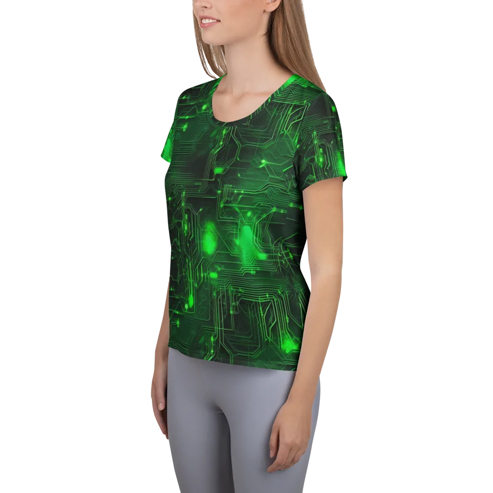 Silicon Moss on Women's Athletic T-Shirt — Left