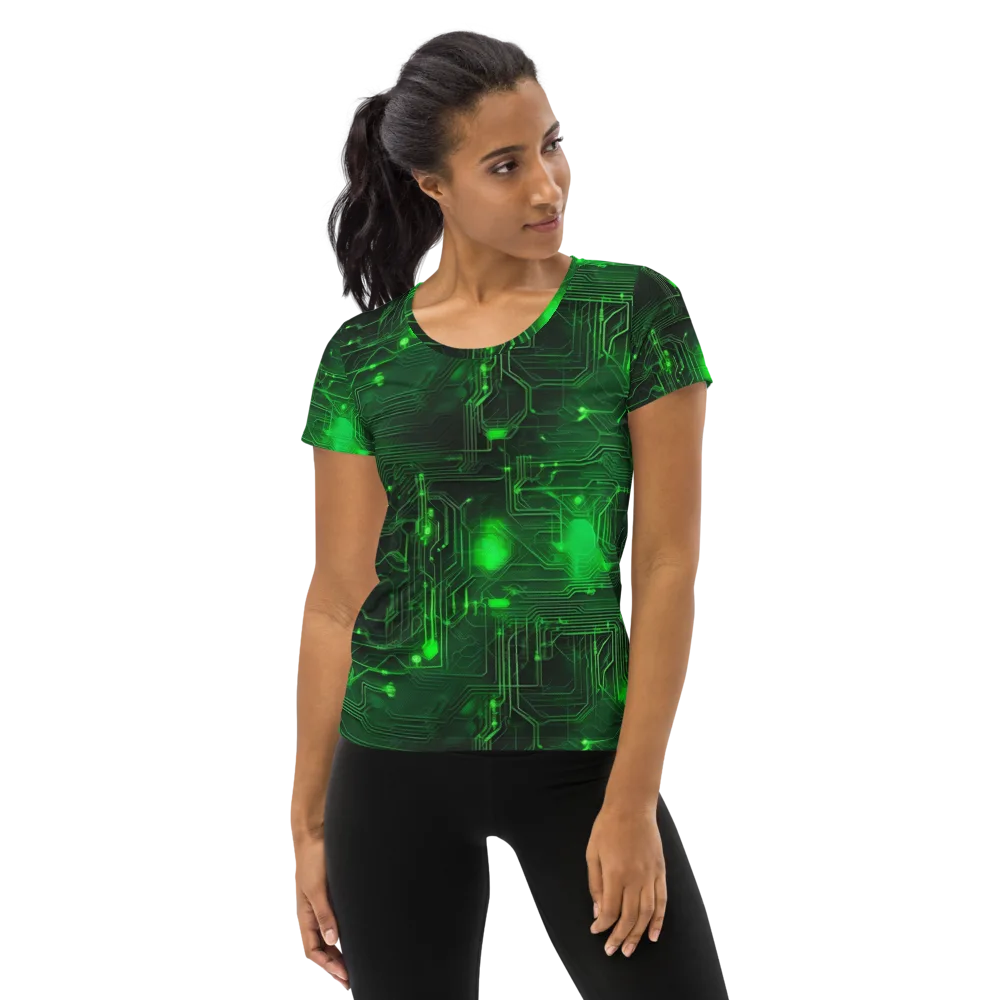 Silicon Moss on Women's Athletic T-Shirt — Front