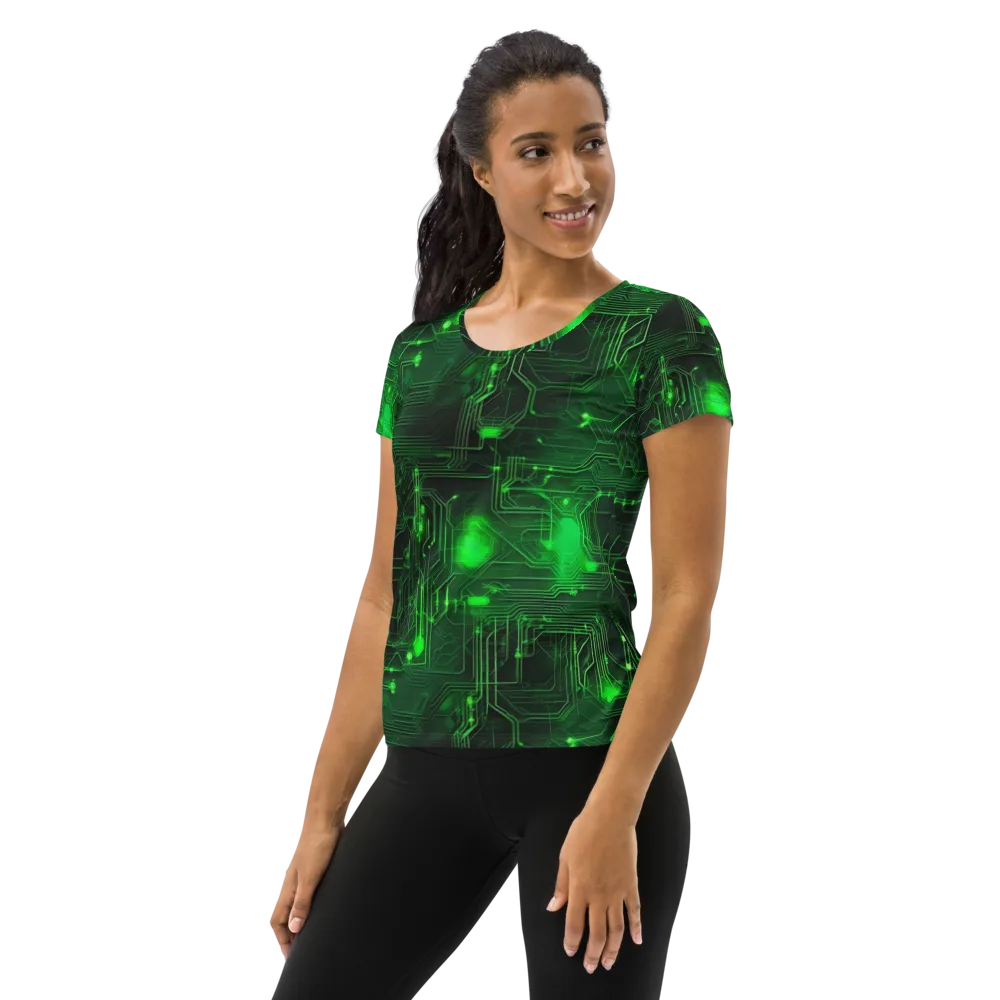 Silicon Moss on Women's Athletic T-Shirt — Left
