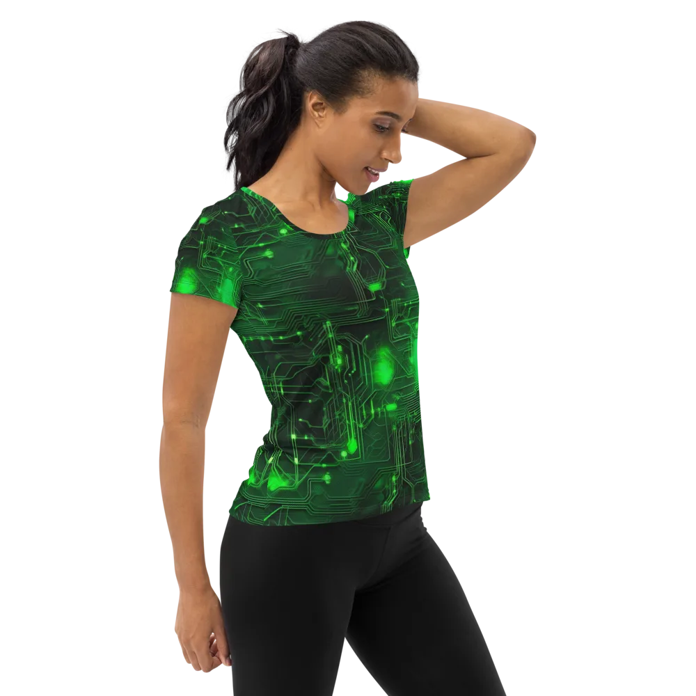 Silicon Moss on Women's Athletic T-Shirt — Right
