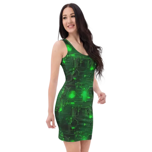 Silicon Moss on a Bodycon Dress
