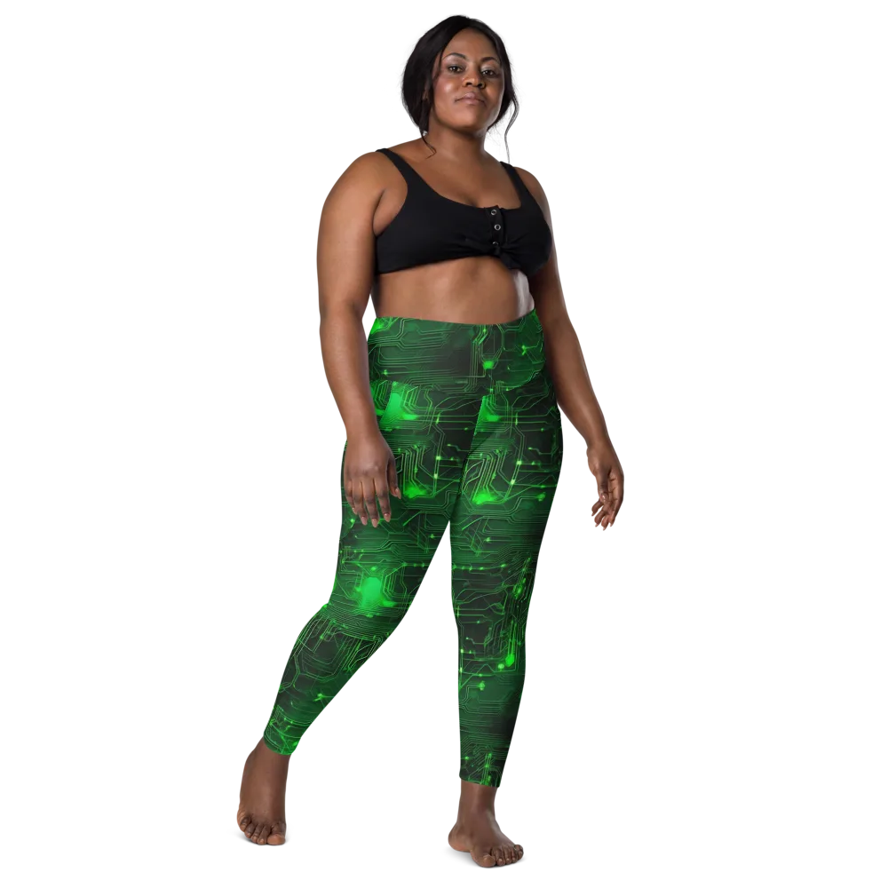 Silicon Moss on Leggings with Pockets — Front