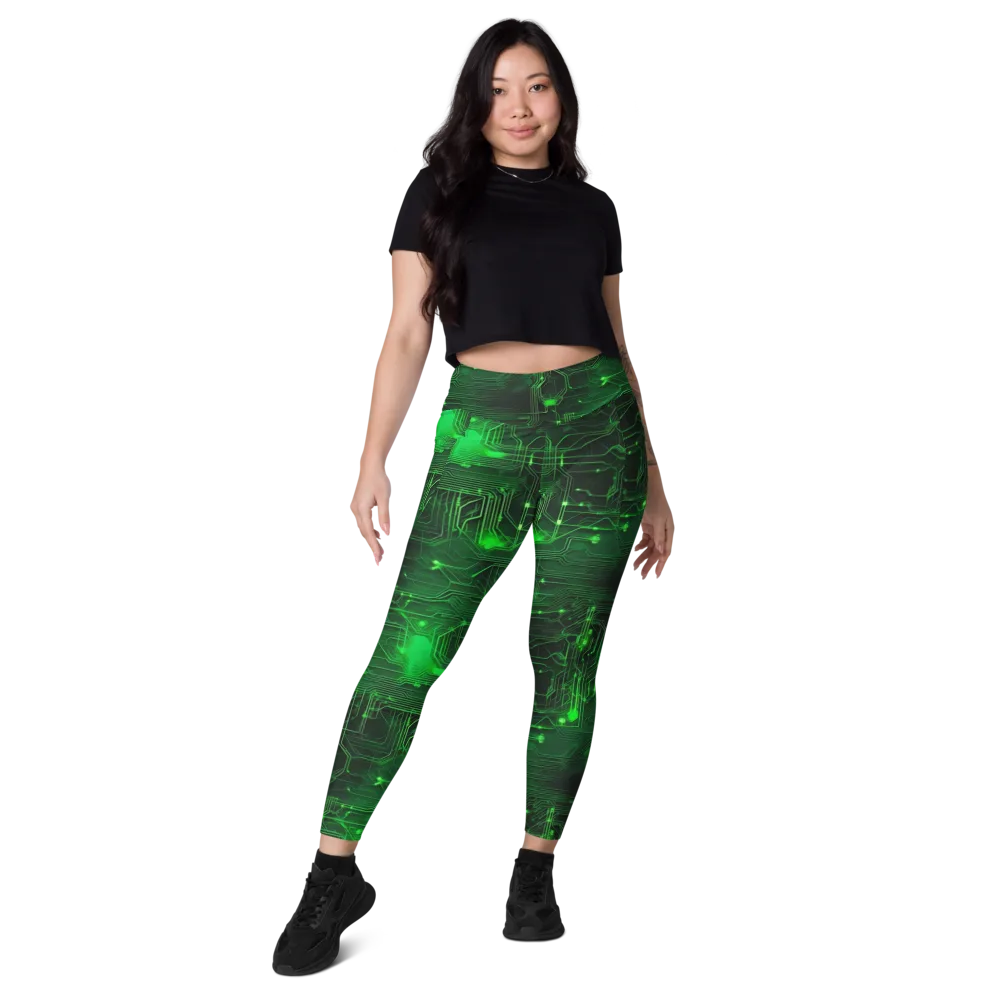 Silicon Moss on Leggings with Pockets — Front