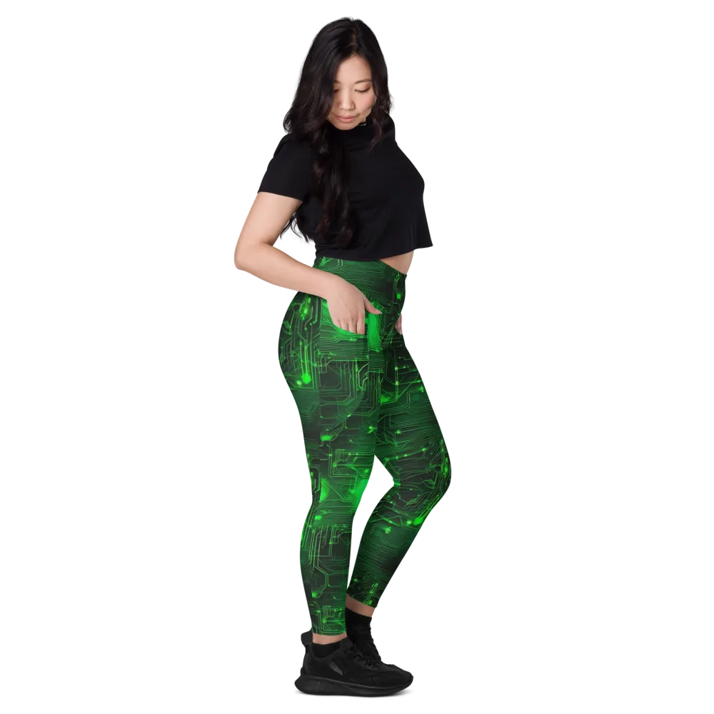 Silicon Moss on Leggings with Pockets — Right