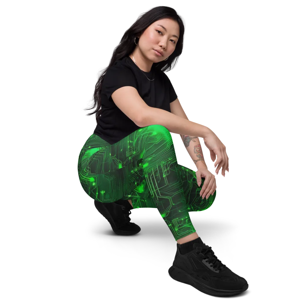 Silicon Moss on Leggings with Pockets — Right Front