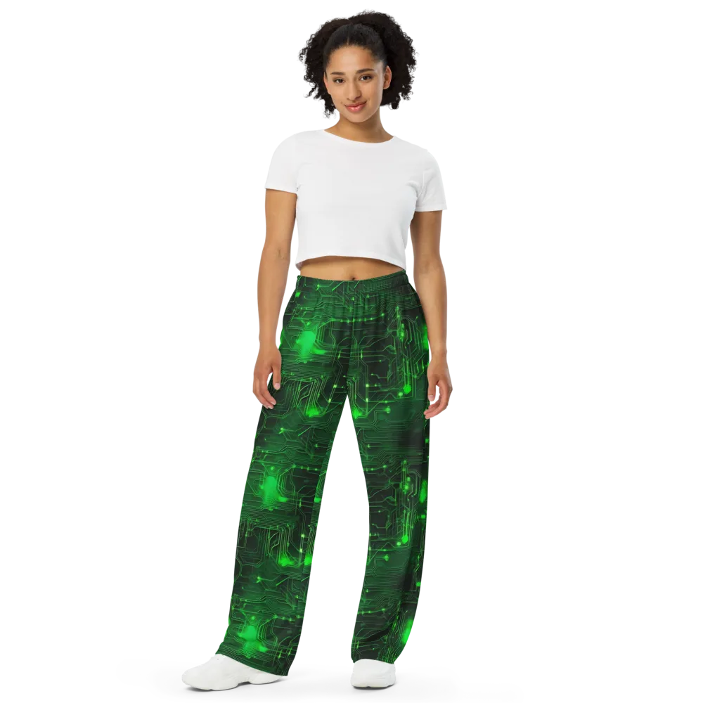 Silicon Moss on Wide-Leg Pants — Front