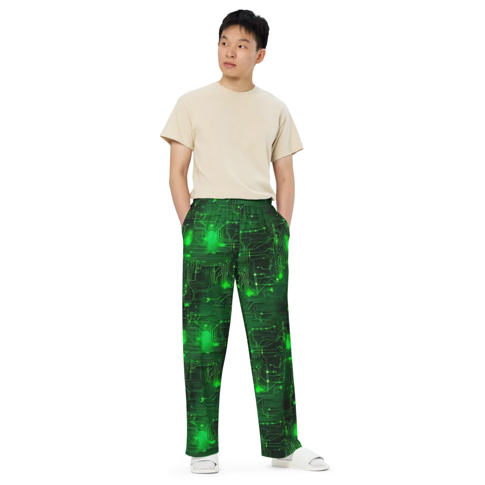 Silicon Moss on Wide-Leg Pants — Front
