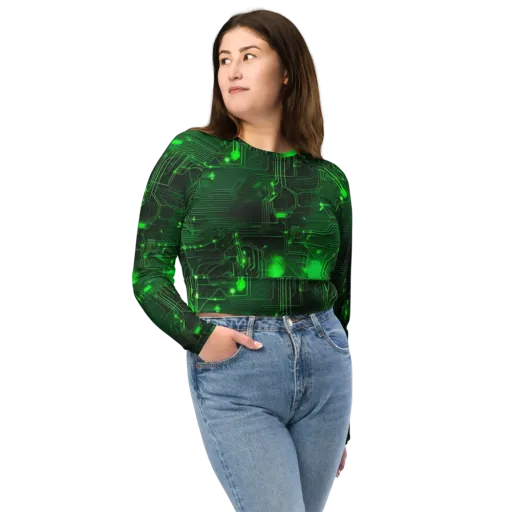 Silicon Moss on a Long Sleeve Crop Top