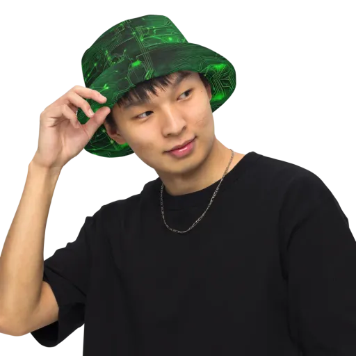 Silicon Moss on a Reversible Bucket Hat
