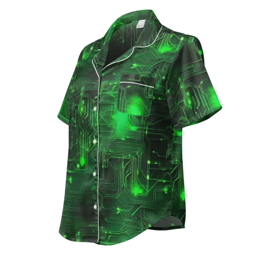 Silicon Moss on a Women's Short Sleeve Pajama Top