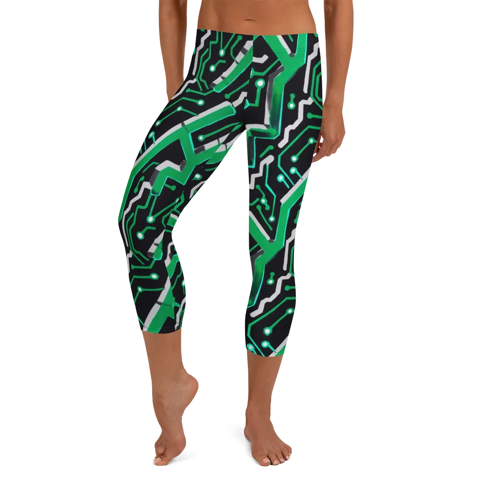Green Current on Capri Leggings — Front