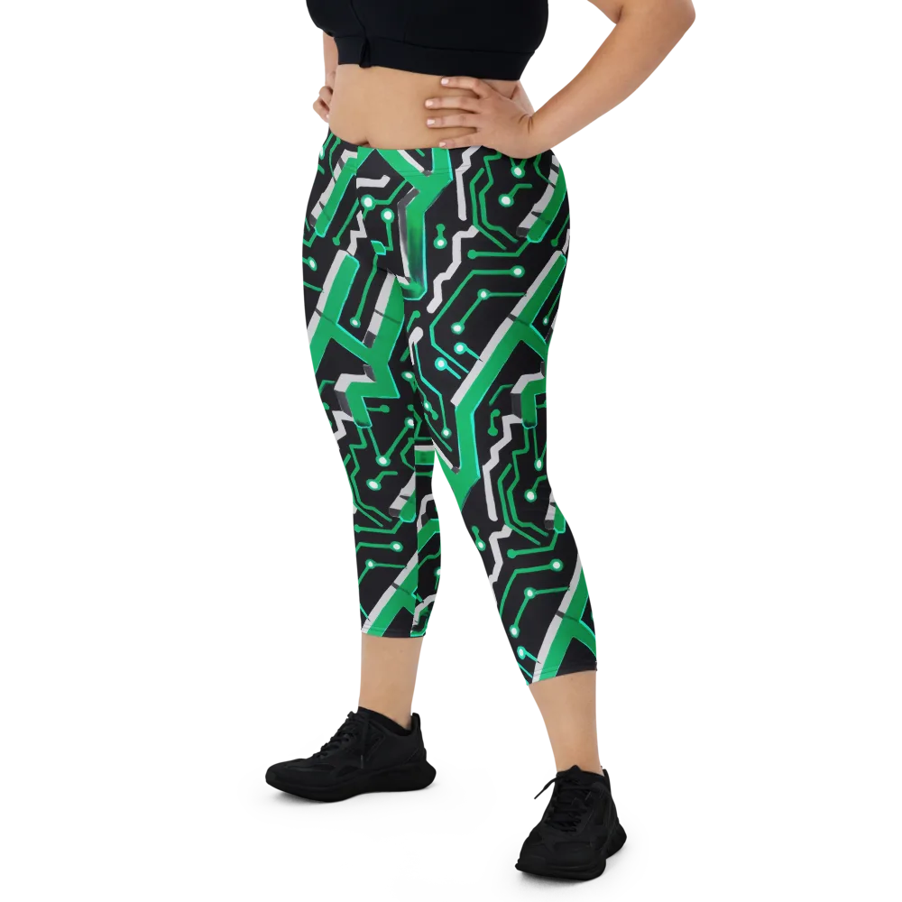 Green Current on Capri Leggings — Front