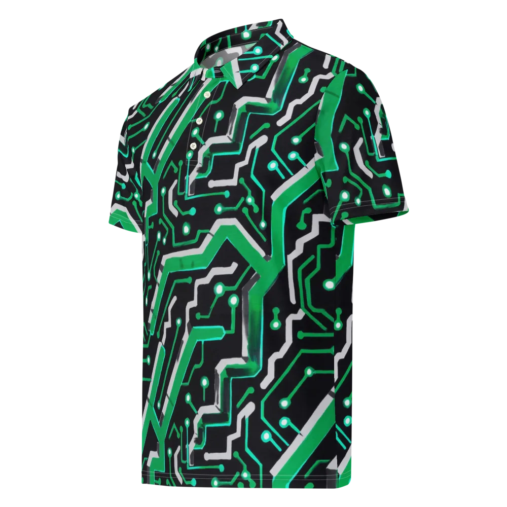 Green Current on Men's Slim Fit Polo Shirt — Left Front
