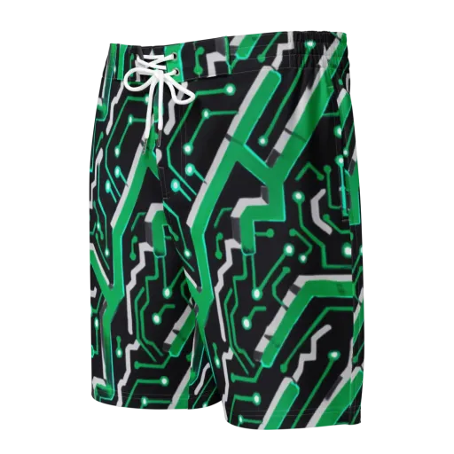 Green Current on a Men's Board Shorts