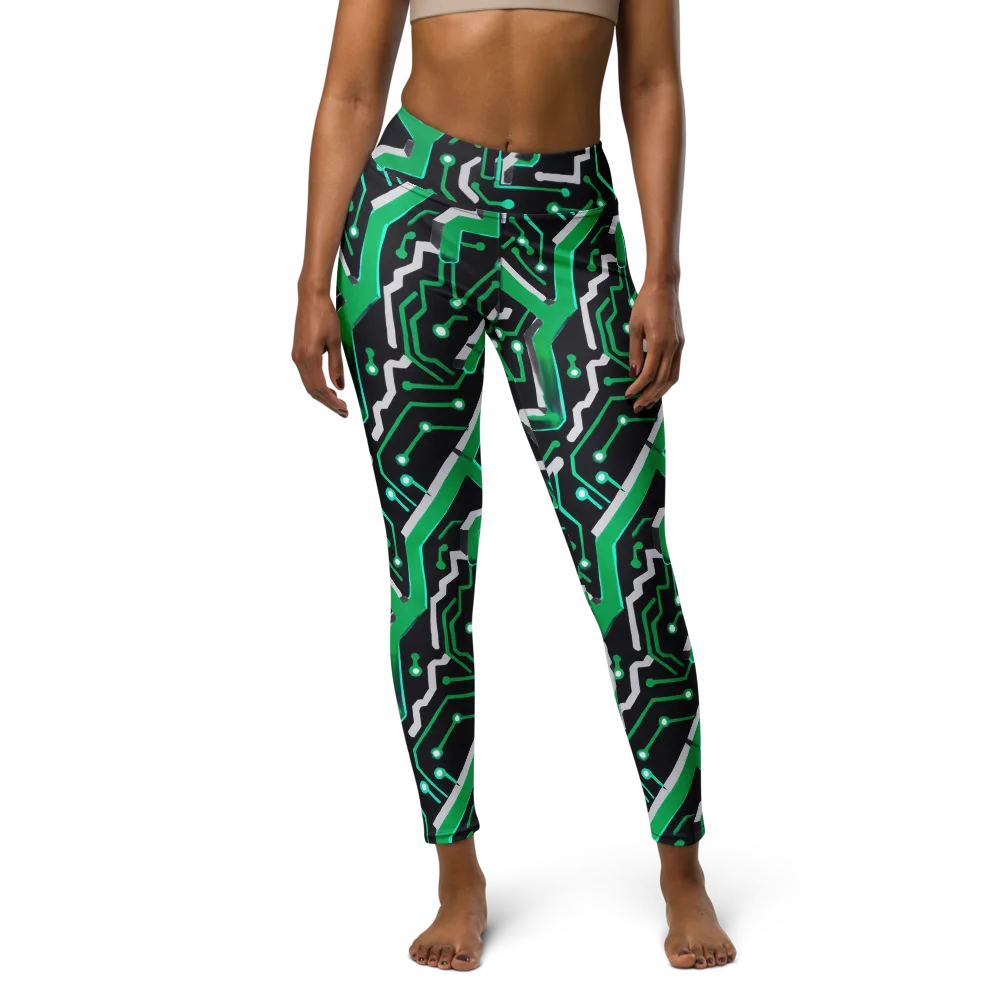Green Current on Yoga Leggings — Front