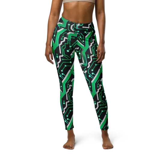 Green Current on a Yoga Leggings