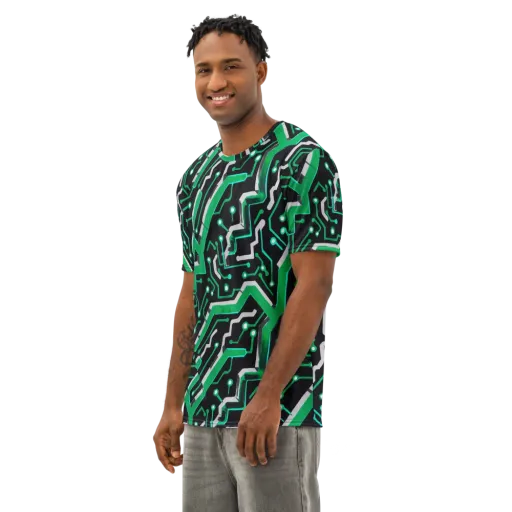 Green Current on a Men's Cotton Crew Neck T-Shirt