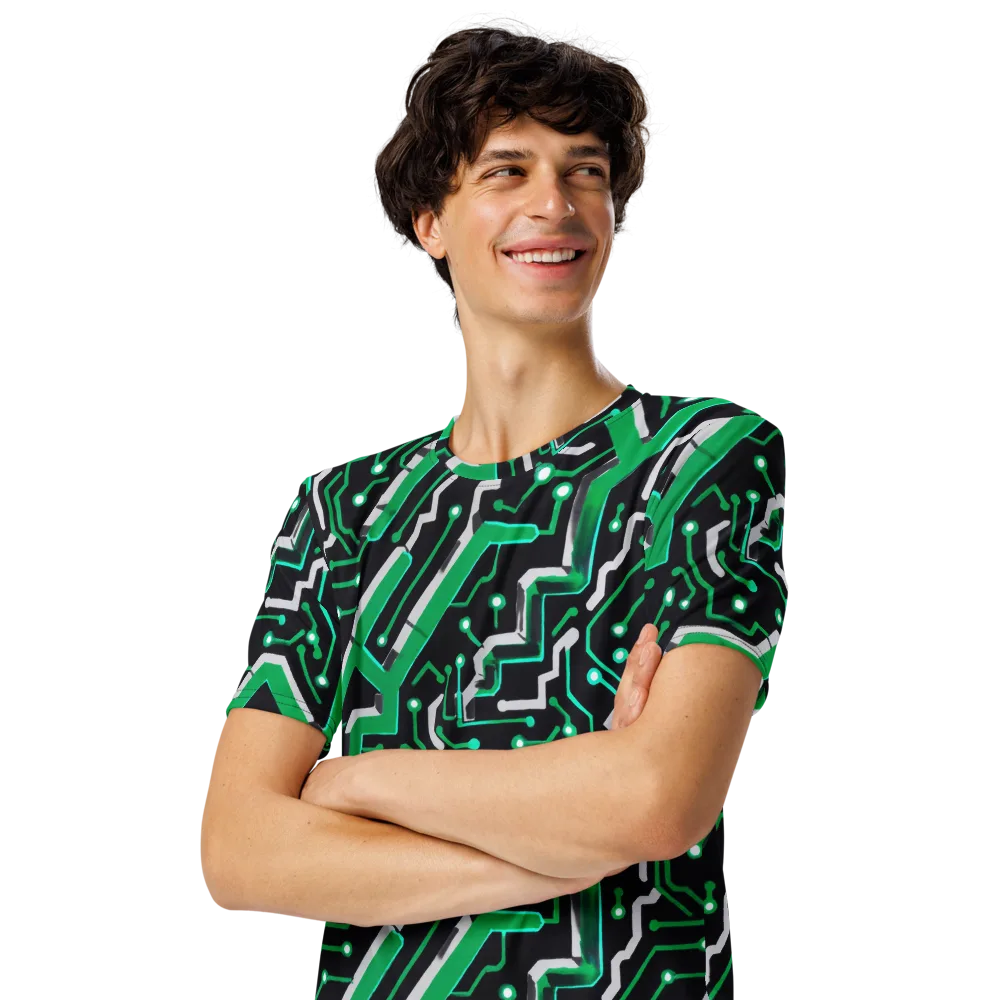 Green Current on Men's Crew Neck T-Shirt — Left Front