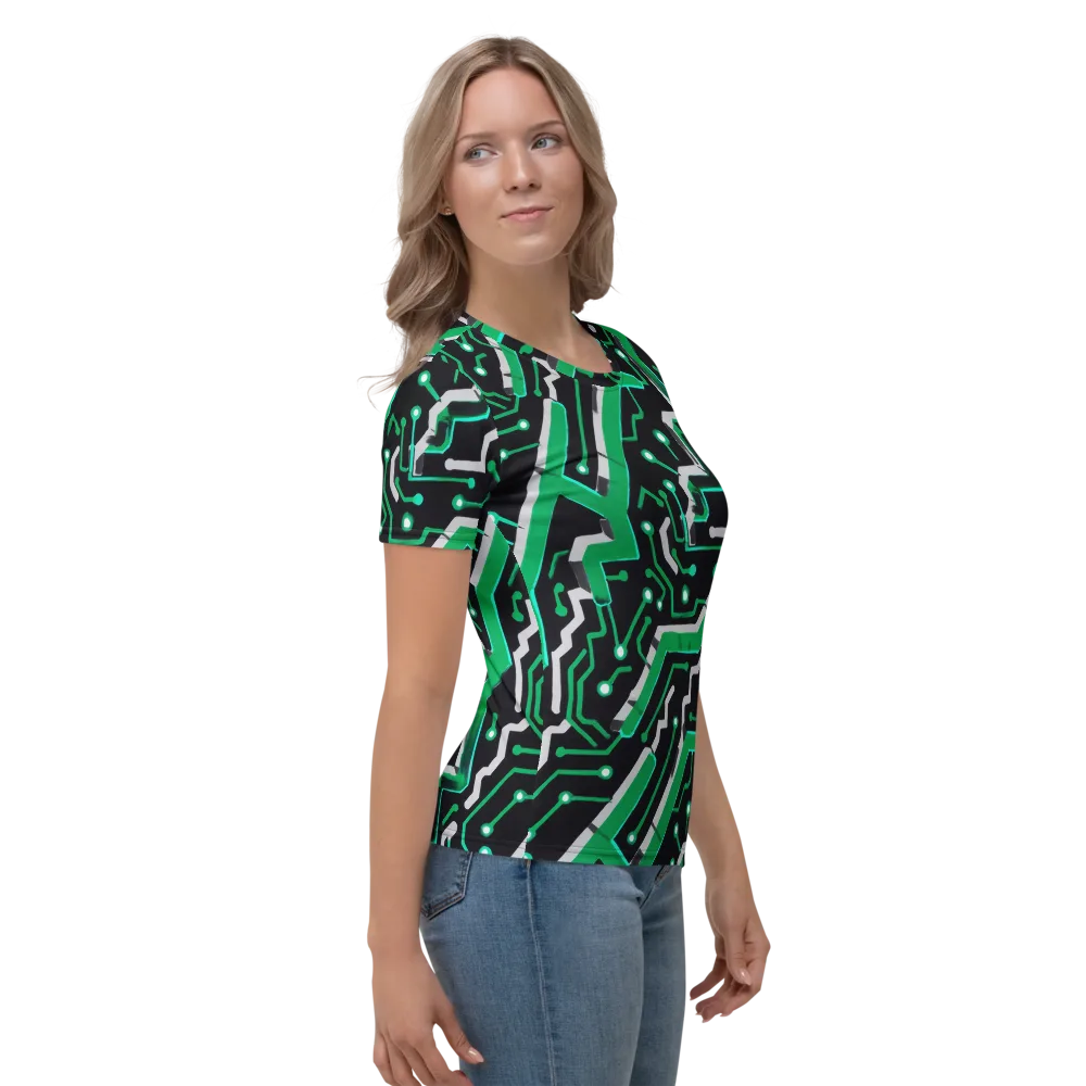 Green Current on Women's Crew Neck T-Shirt — Right