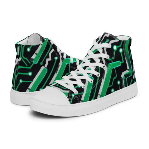 Green Current on a Women's High Top Canvas Shoes