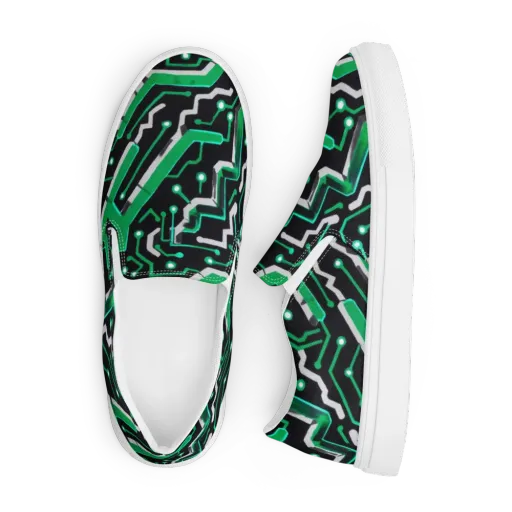 Green Current on a Men's Slip-On Canvas Shoes
