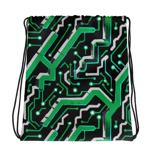 Green Current on a Drawstring Bag