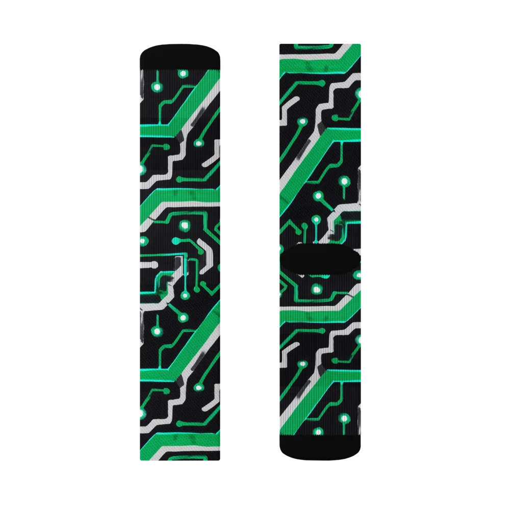 Green Current on Socks — Left Sock