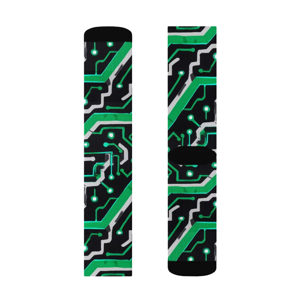 Green Current on Socks — Right Sock