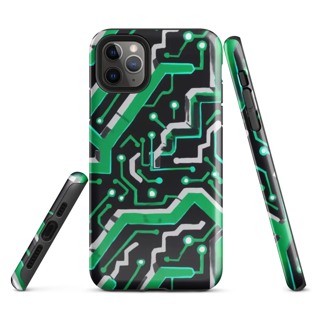 Green Current on Tough Case for iPhone® — Front