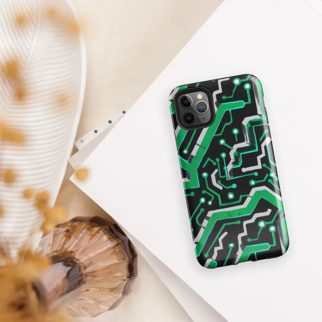 Green Current on Tough Case for iPhone® — Front