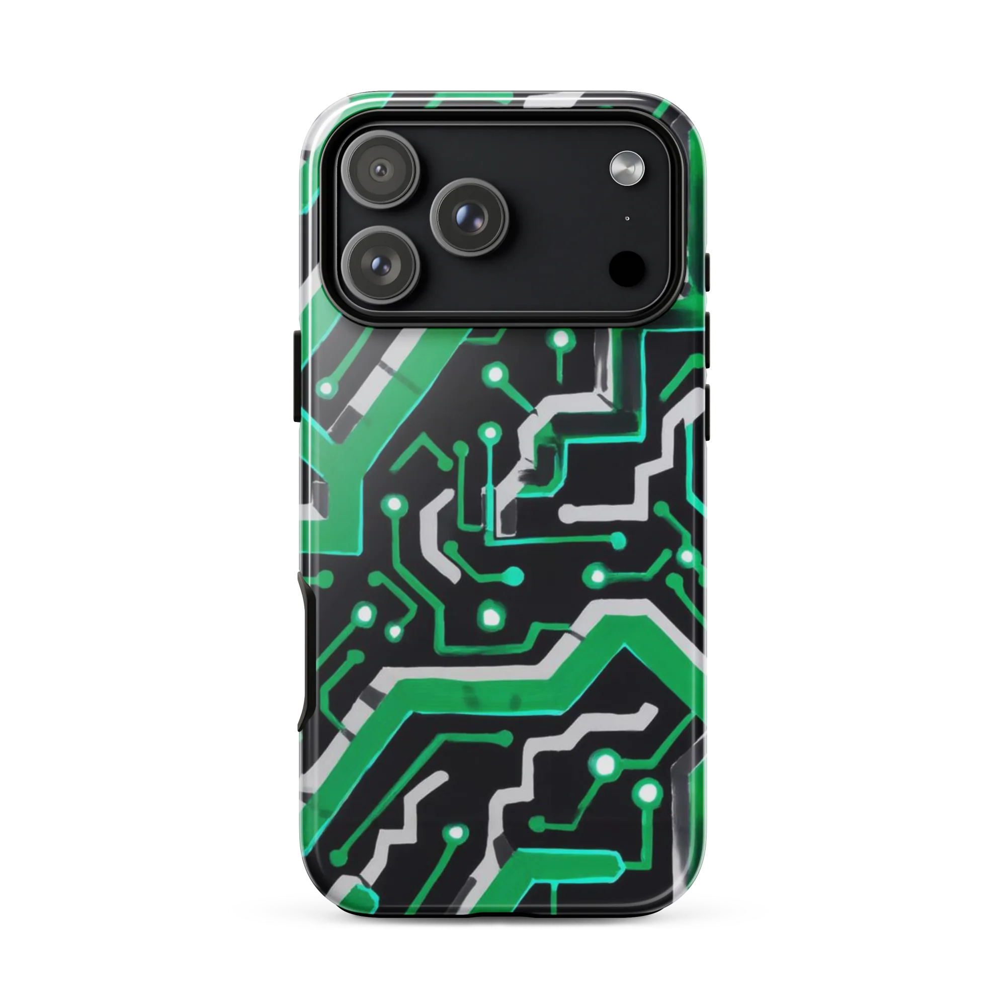 Green Current on Tough Case for iPhone® — Front