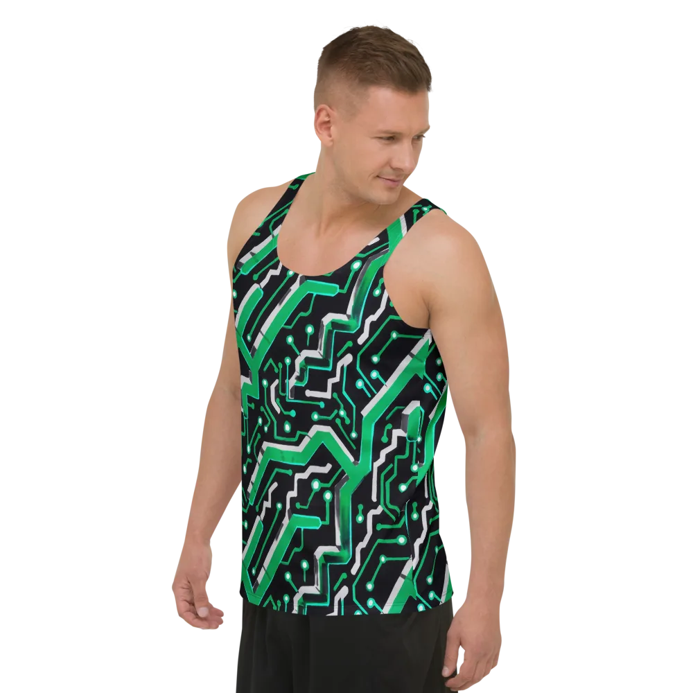 Green Current on Men's Tank Top — Left Front