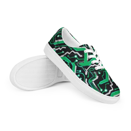 Green Current on a Men's Lace-Up Canvas Shoes