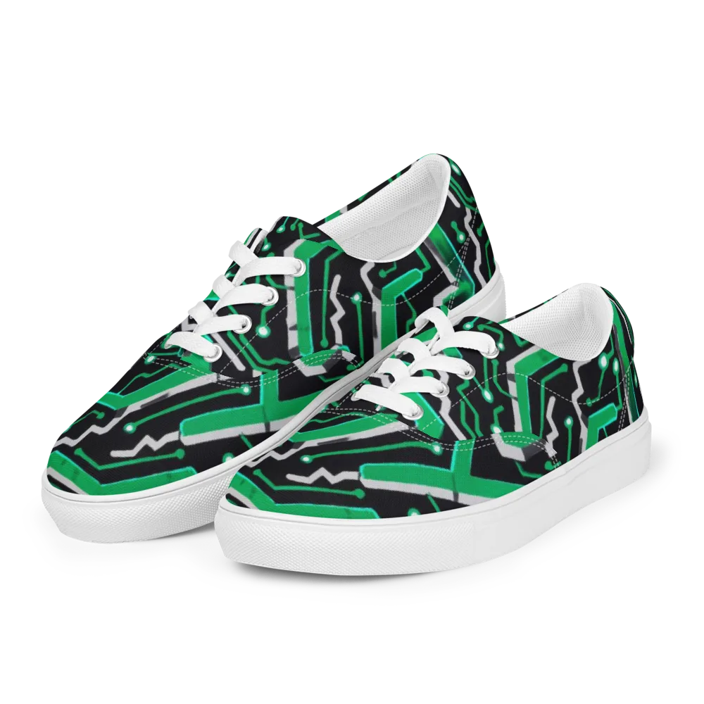 Green Current on Men's Lace-Up Canvas Shoes — Left Front