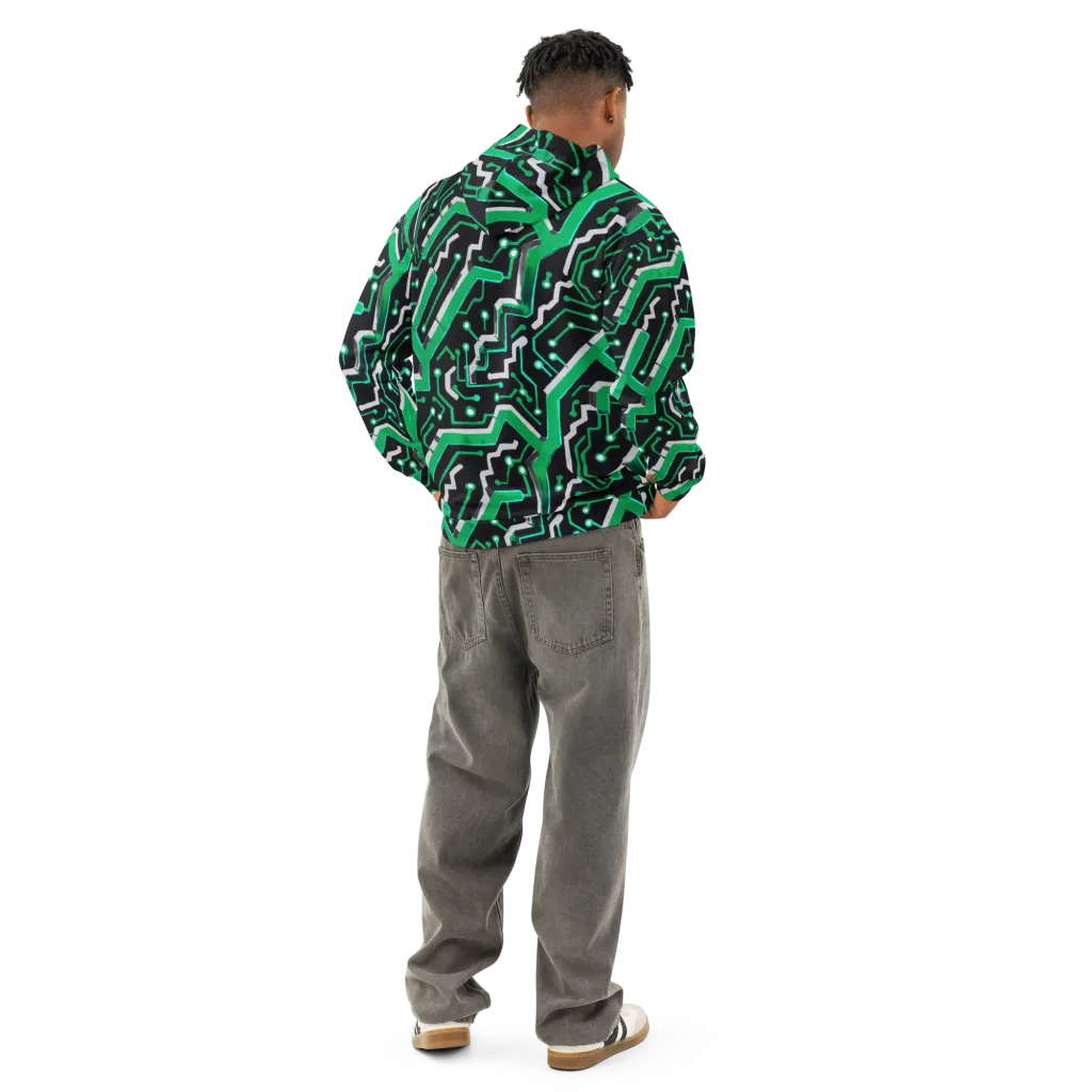 Green Current on Cotton Hoodie — Back