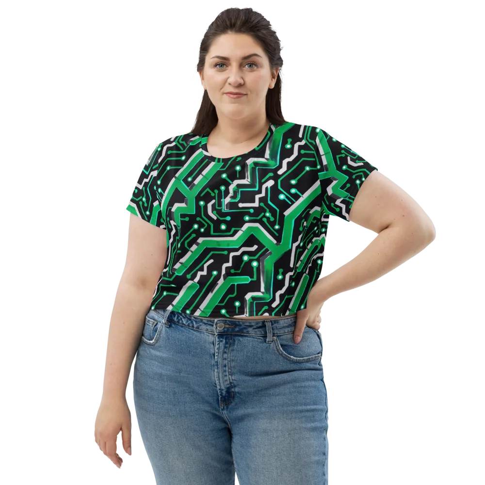 Green Current on Crop Tee — Front