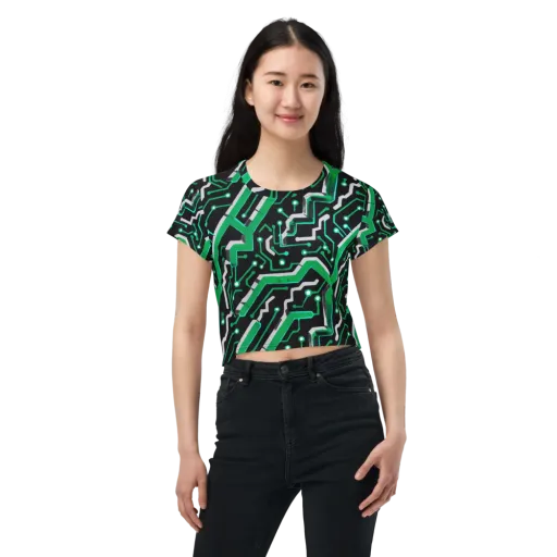Green Current on Crop Tee