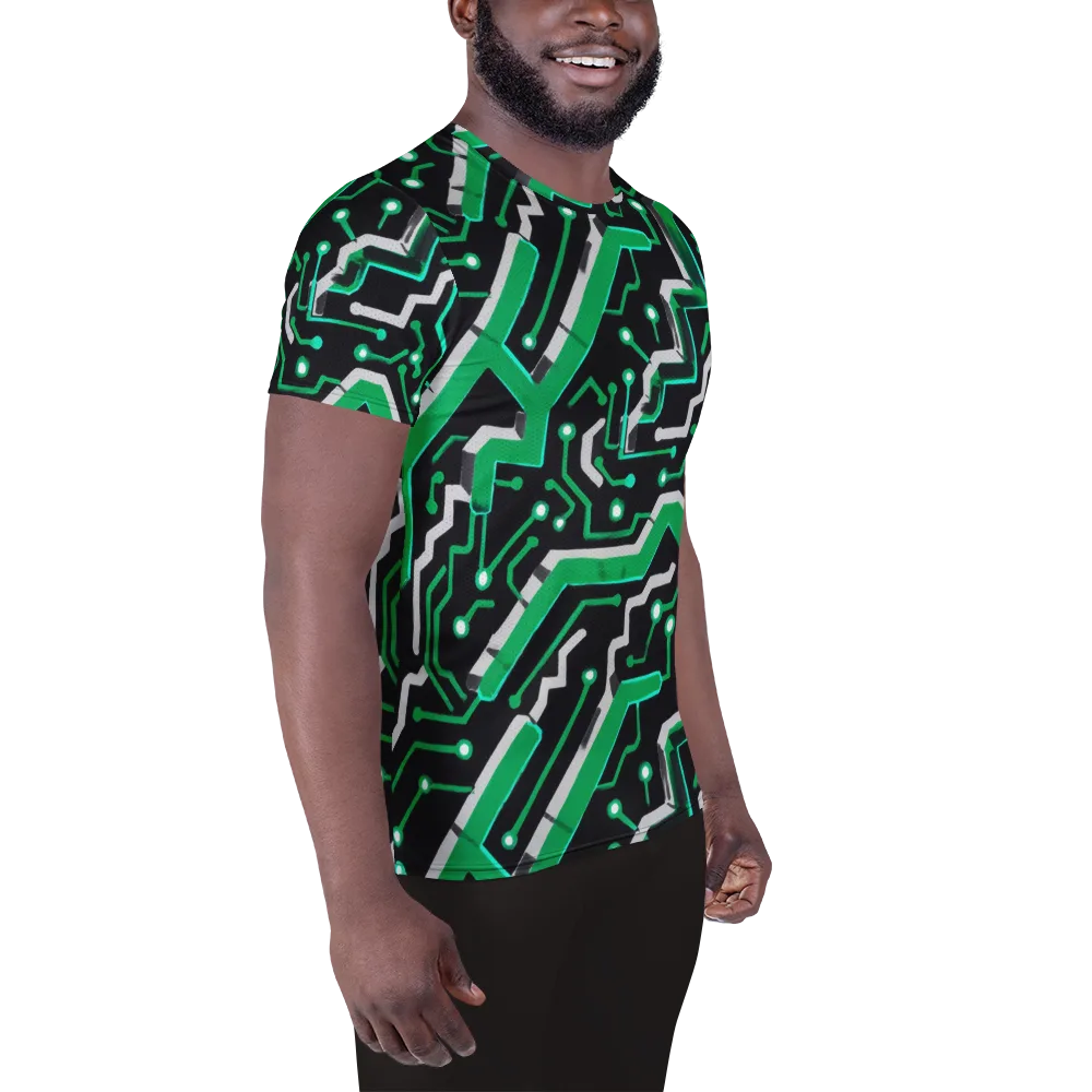 Green Current on Men's Athletic T-Shirt — Right