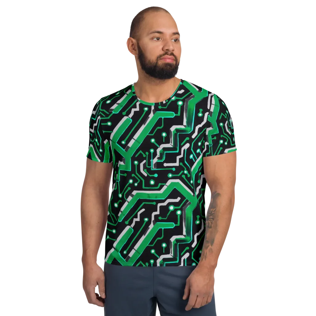 Green Current on Men's Athletic T-Shirt — Front