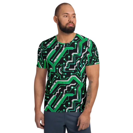 Green Current on a Men's Athletic T-Shirt