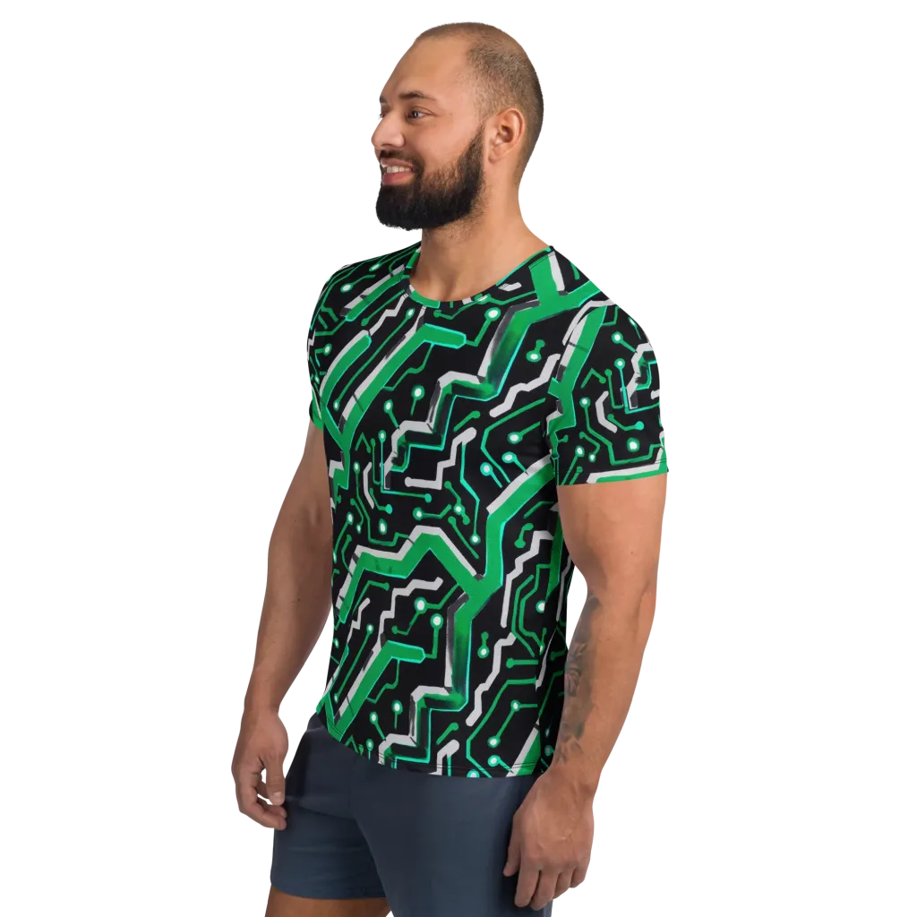 Green Current on Men's Athletic T-Shirt — Left