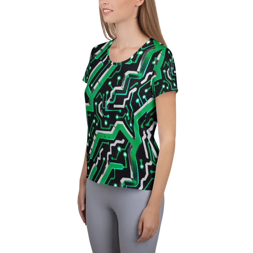 Green Current on Women's Athletic T-Shirt — Left