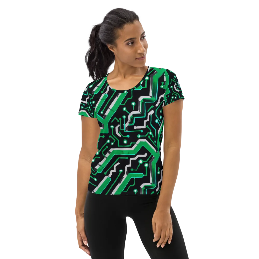 Green Current on Women's Athletic T-Shirt — Front