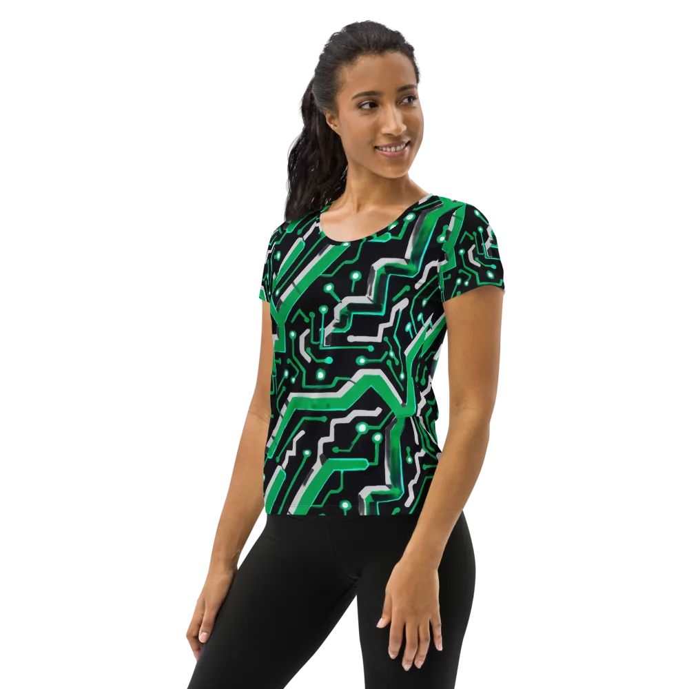 Green Current on Women's Athletic T-Shirt — Left