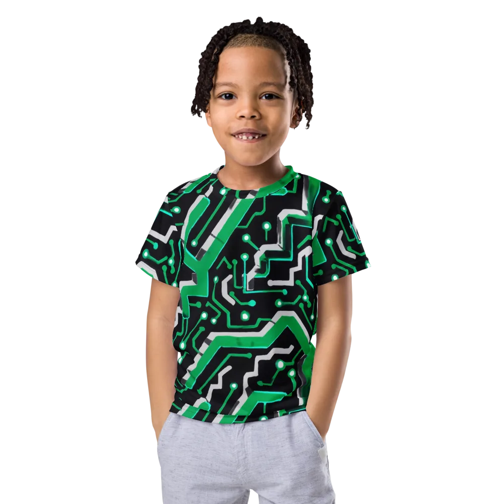 Green Current on Kids Crew Neck T-Shirt — Front