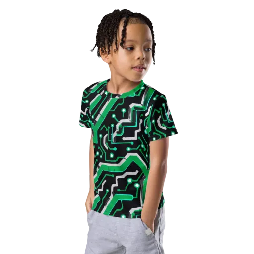 Green Current on a Kids Crew Neck T-Shirt