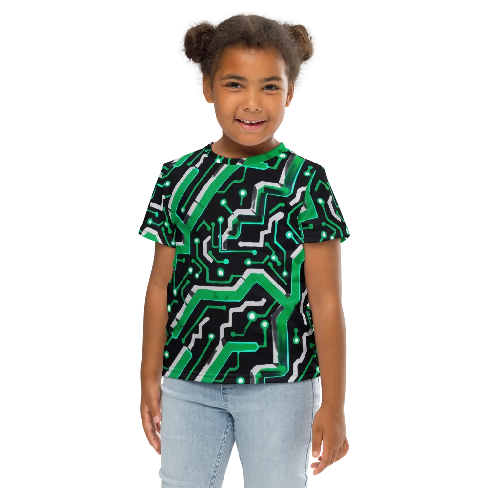 Green Current on Kids Crew Neck T-Shirt — Front