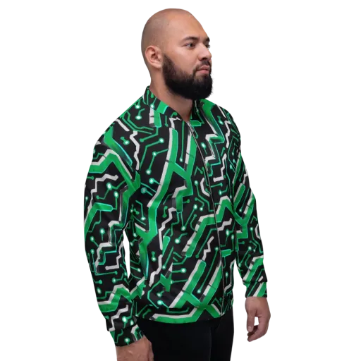 Green Current on a Bomber Jacket