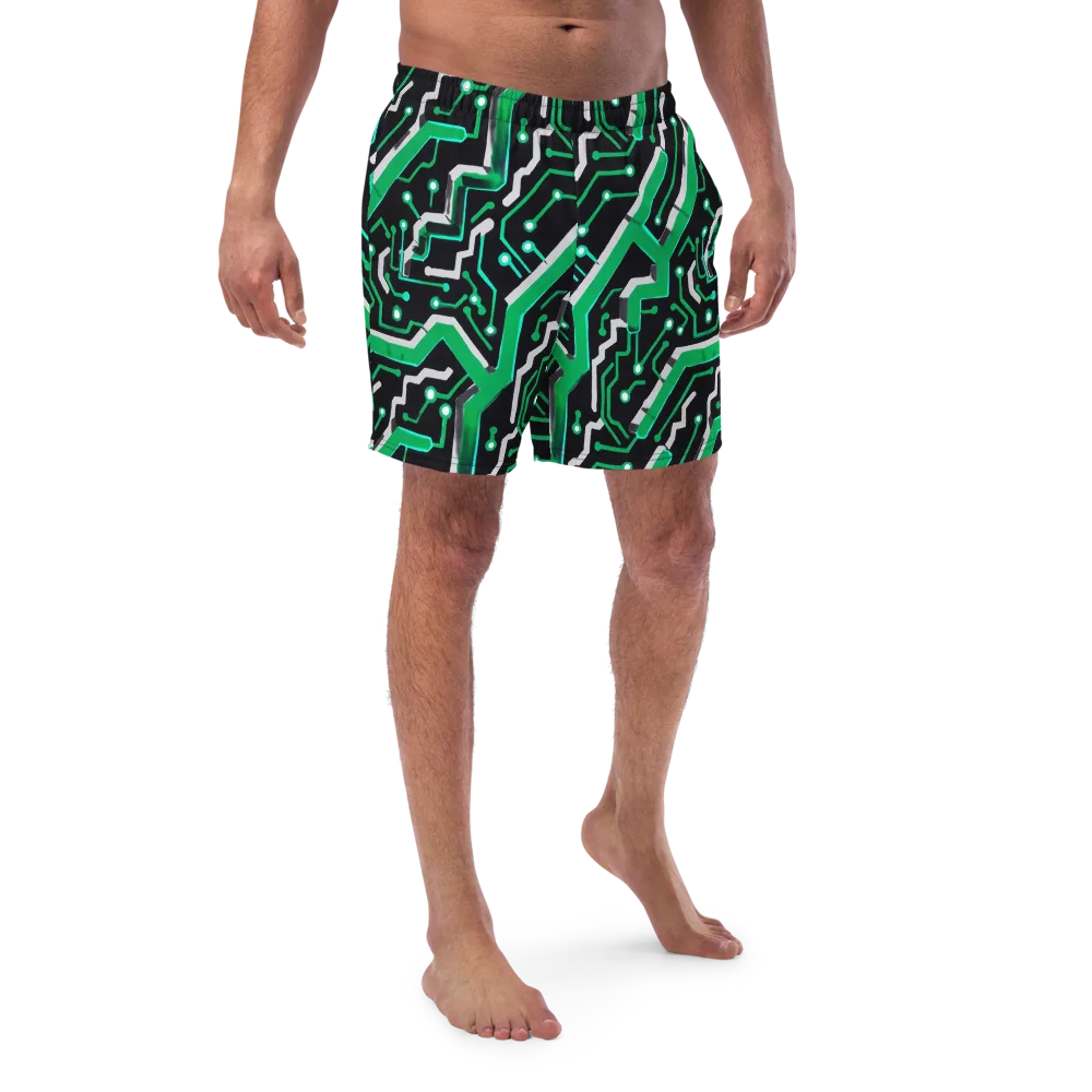 Green Current on Swim Trunks — Front
